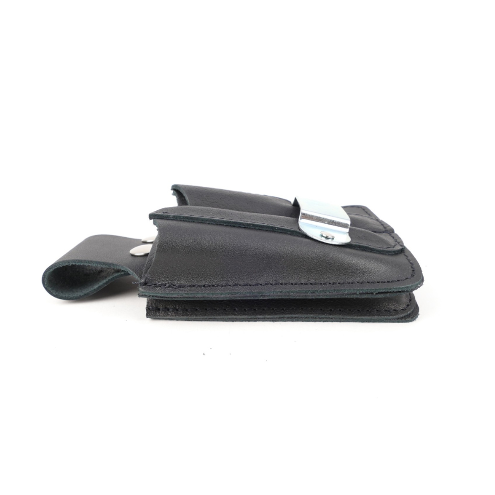 Leather holster for calculator, tape measure, tools, and pencils - ETUI46